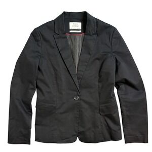 Bershka Womens Black Single Button Tailored Blazer Size L